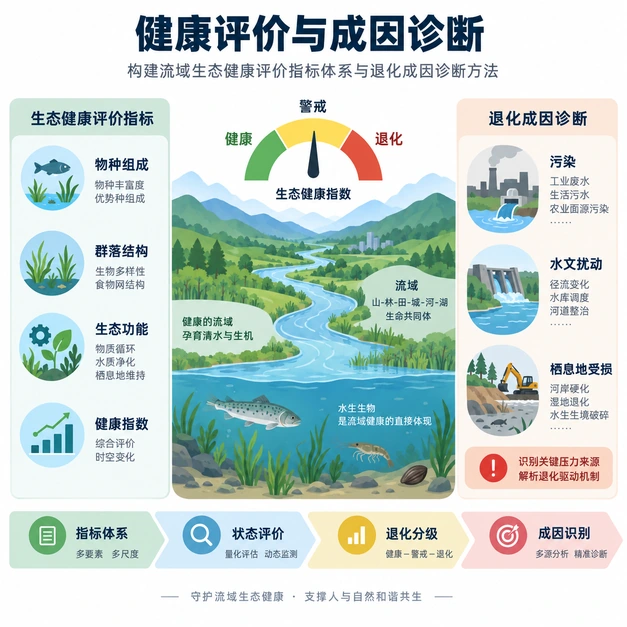 健康评价与成因诊断研究示意图